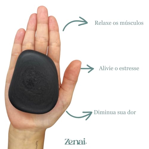 Zenai - Kit Pedras Quentes Vulcânicas | Basalto | 100% Natural | Massagem