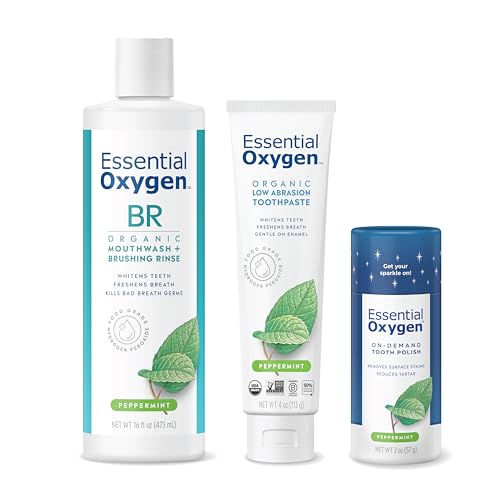Essential Oxygen Pristine Protocol A 3-Step System (1. Rinse 2. Brush 3. Polish) for Your Best Smile Ever, 3 Count, Combo Pack