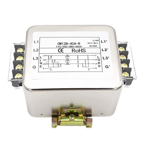 Filtro de alimentación trifásico CW12B-40A-R evita fallos en riel trifilar