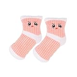 BECHANMIG 2Pcs Dog Squeaky Toys,Stuffed Socks Dog Chewing Toys Bite- Resistant,Small Dog Plush Interactive Toys for Dental Health_Pink
