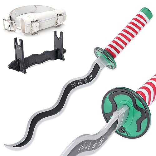 Zisu Obanai Sword - 23.6 Short Katana Replica for Kids - Complete with Belt Stand and True-to-Show Design - Obanai Sword Ideal for Display