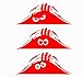 Artstickers Lot de 3 Autocollants Peeking Monster, Autocollant drôle de Monstre (19 x 7 cm), pour Voiture ou Moto (Rouge)