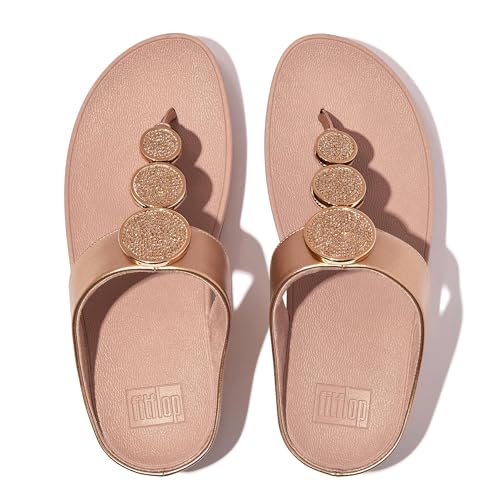 Image of FitFlop Halo Bead-Circle Metallic Toe-Post Sandals