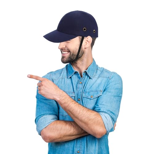 HONMEET Gorra de Seguridad Ligera Estilo Béisbol con Carcasa Abs Ajustable Transpirable para Protección Cabeza Trabajo Construcción Uso Unisex