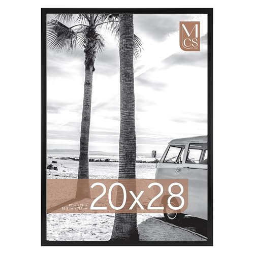 Image of MCS Foundation 20x28 Poster Frame Traditional Black, Vertical & Horizontal Wall Hanging Large Picture Frame for Photos, Posters & Art Prints (1-Pack)