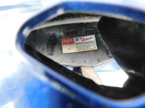 2012 Rawlings S100 Jorge Saez Game Worn Used Size 7 Jays Batting Helmet - MLB Game Used Helmets
