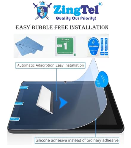 Image of Screen Guard Designed For Amazon Fire HD 10 /Fire HD 10 Plus /HD 10 Kids /HD 10 Kids Pro (2023 /2021) 10.1 Inch Nano Fiber Tempered Glass Screen Protector Flexible, HammerProof & Shatterproof