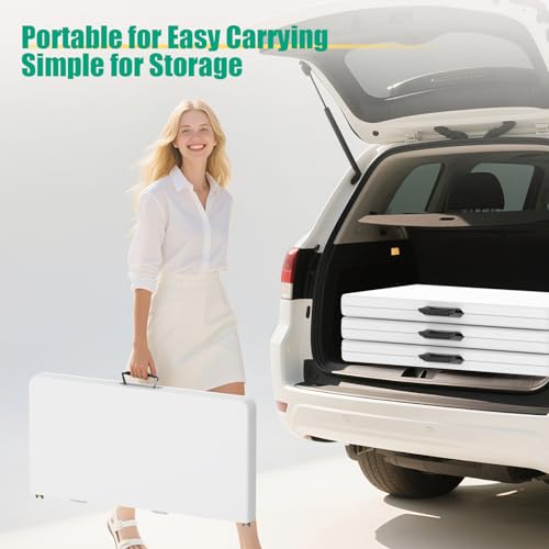 34'' Square Folding Card Table 2 Pcs,Dining Table with Handle & Safety Lock - image 7