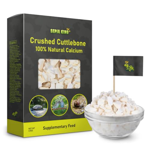 Sepia King - Crushed - 100% Natural Calcium Supplement - Premium Cuttlebone Perfect for Birds Tortoises Snails Reptiles - 3.5 oz