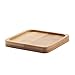 T4U 3.75 Inch Planter Pot Bamboo Saucer Square Set of 6, Succulent Pot Holder Drainage Tray for Most Small Ceramic Succulent Planters Holding Drainage Water