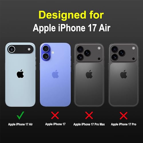 Image of amazon basics Back Case Cover for iPhone 17 Air | Compatible for iPhone 17 Air Back Cover | Liquid Silicon Magic Case with Camera Protection | Black