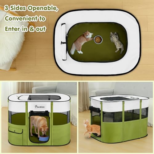 Pawaboo Tragbarer Haustierstall, Faltbarer Hundelaufstall mit Wasserdichtem Oxford