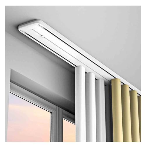 Rail rideau double plafond silencieux pour séparation de pièce robuste et complet