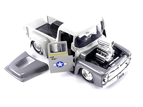 Jada 1:24 1956 Ford F-100 Die-Cast Car con Figura Guile miniatura 4