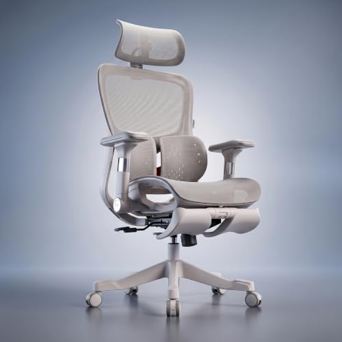 DROGO Axion Ergonomic Office Chair for Home & Work | Dual-Wing Dynamic Lumbar Support, 5D Armrests, 3D Headrest | Breathable Mesh Computer Desk Chair,