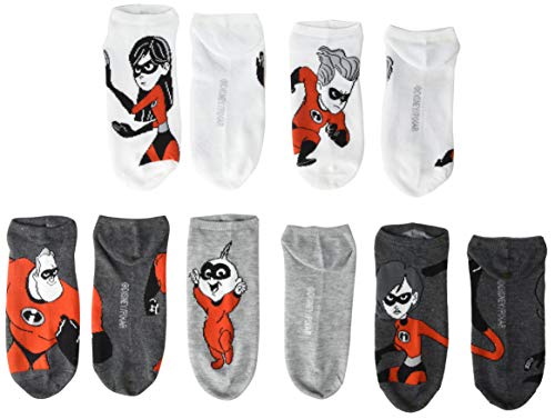 Incredibles boys Incredibles 5 Pack No Show Casual Sock, Grey Assorted, 9 11 US