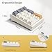 Kisnt Mechanical Number Pad,Hot Swappable Numpad Wired USB 17 Keys Keypad White Backlit Numeric Keypad with PBT Keycaps for Laptop PC Compact Keyboards(Retro Beige, Red Switch)