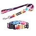 Tie Dye Dog Collar Pet Funny Dog Leash Set for Small Medium Large Dogs Tie Dye Collars (XS(7.4' - 9.8'))