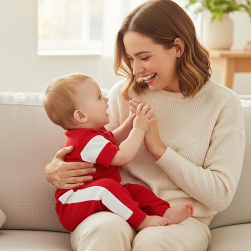 Image of Babieshouse Newborn Baby Boy Clothes Mamas Boy Bear Embroidery Long Sleeve Romper Pants Set Fall Winter Outfits 3-18 Months