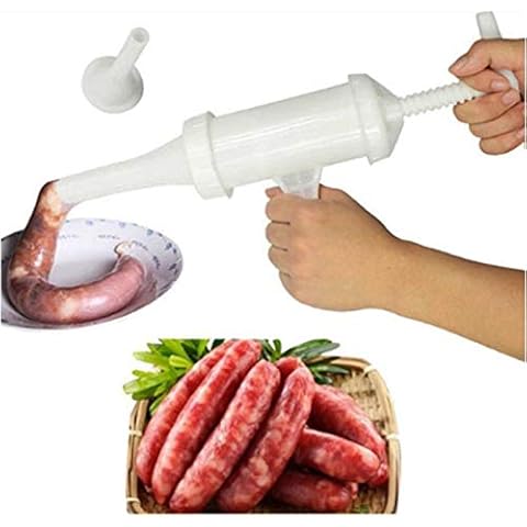 Sausage Maker Hand-Operated Plastic Sausage Filling Machine Food Grade Quality Manual Sausage Maker Meat Stuffer Filler Hand Operated Maker Funnel Hand Tools Meat Stuffer Filler Hand Operated Sausage Cover