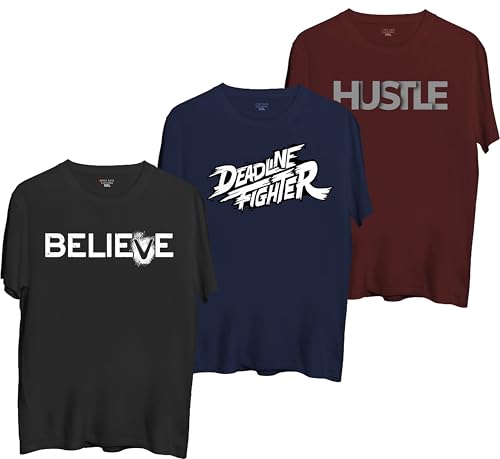 Image of West Gate Clothing Plus Size Cotton T-Shirt for Men | XL, 2XL, 3XL, 4XL, 5XL | Black, Red, White, Blue, Grey Melange | Mens Combo