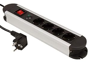 McPower SL-04 4-Fach Steckdosenleiste Aluminium