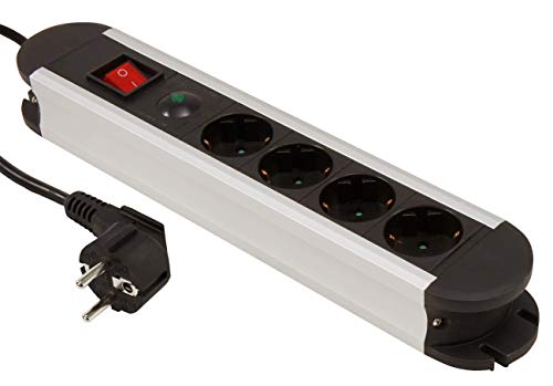 McPower SL-04 4-Fach Steckdosenleiste Aluminium