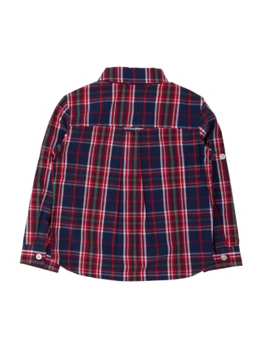 Image of RUGGEDBUTTS Boys Solid Cotton Long Sleeve Button Down Shirt with Button Tabs
