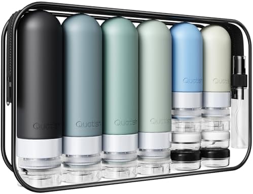 20 Pack Travel Bottles for Toiletries, Original Patented, TSA Approved Travel Size Containers, Leak Proof Silicone Shampoo and Conditioner Bottles Women & Men, Airplane Cruise Essentials, Black