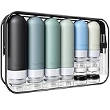 20 Pack Travel Bottles for Toiletries, Original Patented, TSA Approved Travel Size Containers, Leak Proof Silicone Shampoo and Conditioner Bottles Women & Men, Airplane Cruise Essentials, Black