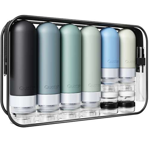 20 Pack Travel Bottles for Toiletries, Original Patented, TSA Approved Travel Size Containers, Leak Proof Silicone Shampoo and Conditioner Bottles Women & Men, Airplane Cruise Essentials, Black