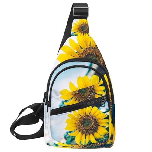 Sac à bandoulière avec fond floral pour homme et femme, sac de poitrine multicolore étanche