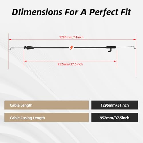 Image of 946-04661A Control Cable for MTD Troy Bilt 21-034 Deck TB110 TB230 Craftsman Yard Machines Lawn Mower Parts Throttle Cable Replacement 746-04661A 746-04661