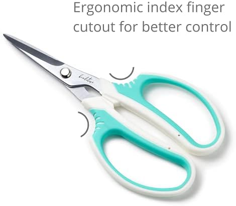 Beaditive Multipurpose Craft Scissors - High-Leverage Crafting Scissors with Sharp Carbon Steel Blades - Ergonomic Sewing Scissors for Heavy Duty Projects - Safe Office, Scrapbook, Leather Scissors