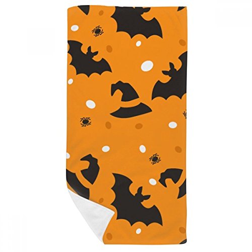 Serviette de bain Halloween spider bat multicolor 35x70cm en tissu doux