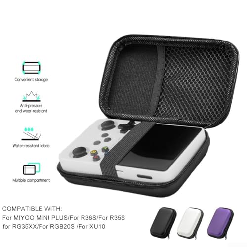 Axorafow Étui de protection rigide en EVA pour Anbernic RG35XX R35S R36S RGB20S, sac de rangement portable avec coque en ABS robuste, accessoires de voyage, 12 x 8 x 3 cm, noir (violet) – vue 4