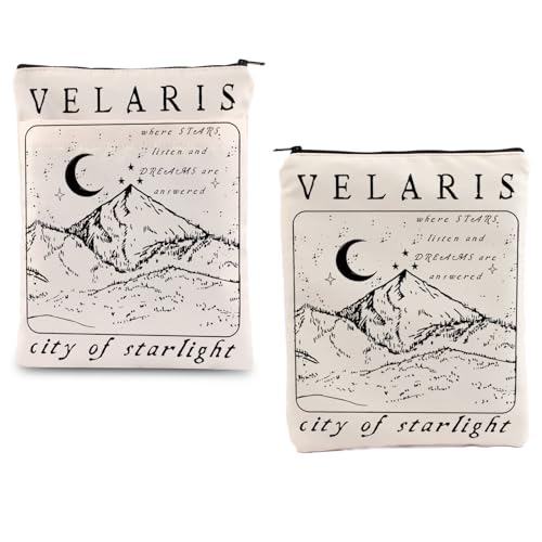 FOTAP ACOMAF Inspired Gift Acotar Velaris Book Sleeve Women City of Starlight Gift Vintage Stars Graphic Book Sleeve Acotar Merch Book Lover Gift Velaris Gift (Velaris Whithe bs)