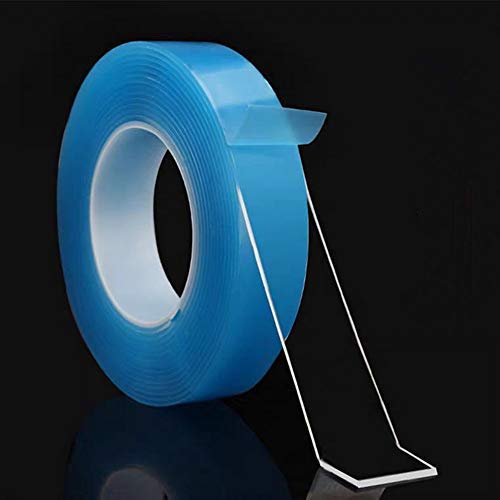 Multipurpose Transparent Double Sided No-Trace Removable Glue Tape, Washable Reusable Nano Adhesive Tape, Strong Gel Anti-Slip Adhesive Tape, for Kitchen, Carpet, Wall,Photos Fixing 9.84ft(3M)