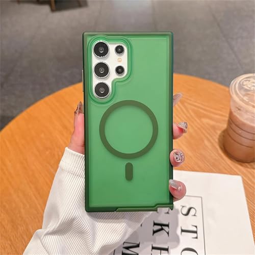 Coque Samsung S23 Ultra magnétique verte pour recharge sans fil en voiture