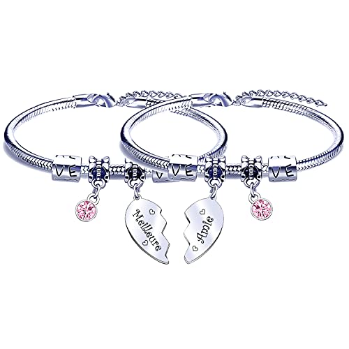 FGHJK 2Pcs Bracelet Amie Cadeau Femme Amie Cadeau d'amitié Bracelet d'amitié Meilleure Amie Femme...