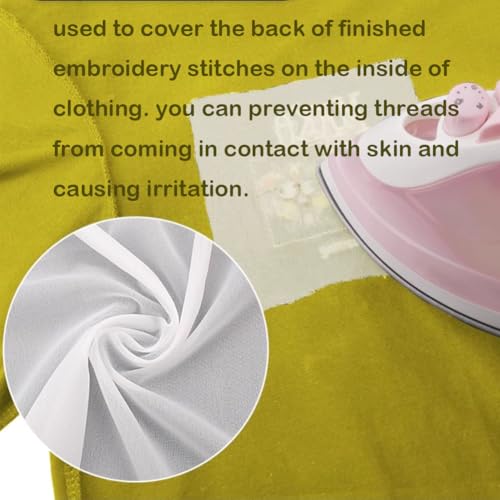 Image of Seneme Soft & Cozy Embroidery Stitch Cover 12 inch x 12 Yd Fusible Stabilizer for Machine Embroidery Covering Scratchy Stitches (White Light Weight)