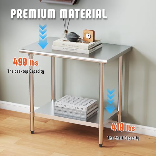 Kleensteel NSF Certified Stainless Steel Work Table for Prep, 24x36 Inch by KLEENSTEEL - Image 4