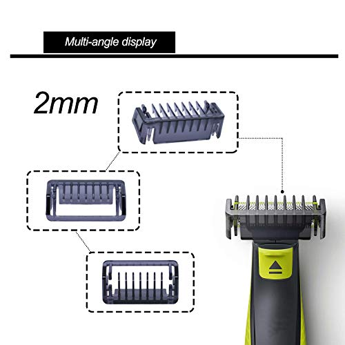 Image of 2MM Guide Comb Compatible with Philips Oneblade Replacement Shaver Comb, Facial Hair Clippers Beard Trimmer Guide Comb with 1PC Cleaning Brush
