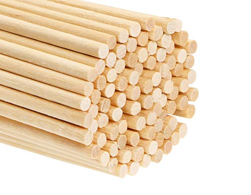 Shapenty Unfinished Natural Wooden Dowel Rods Wood Sticks For Centerpiece Making Wedding Party Decoration Painting Diy Craft Project Photo Props Cake Toppers, 100Pcs (1/8 X 12 Inch) #TOP1