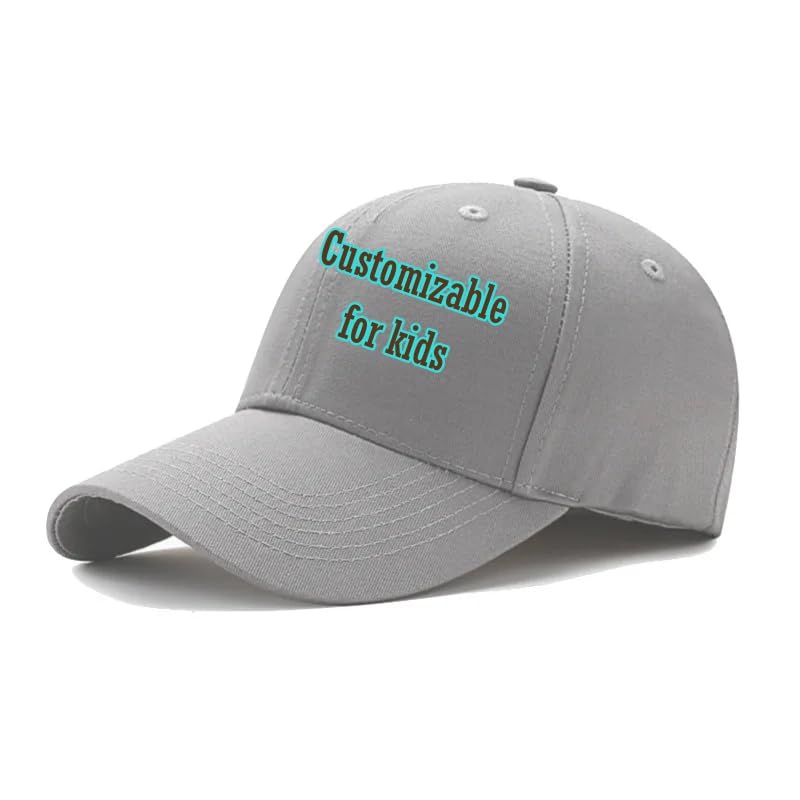 Custom Ball Cap for Kids,Kid Baseball Cap with Own Name Photo Adjustable Cotton Caps for Boys Girls Sun Hat