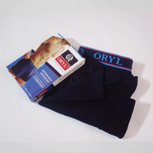 Image of ORYL Men's 100% Cotton Solid Boxer Briefs | Soft Comfort Waistband | Functional Fly | Breathable Everyday Underwear | Pack of 2