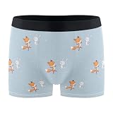 ZZKKO Cute Animals Rabbit Fox Men's Boxer Briefs,Men's Trunks Underwear Briefs for Men Breathable and Soft M
