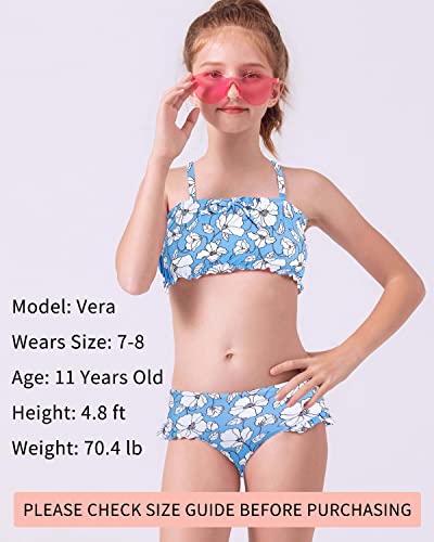 As Rose Rich Girls Bathing Suits 7-16 - Two Piece Swimsuits For Girls - Summer Beach Sports Bikini For Kids Upf50+ Blue Bell Xl/16 #TOP1