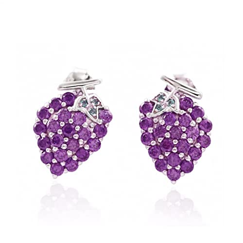 Améthyste naturelle pour femmes boucles d'oreilles fruits et cadeaux