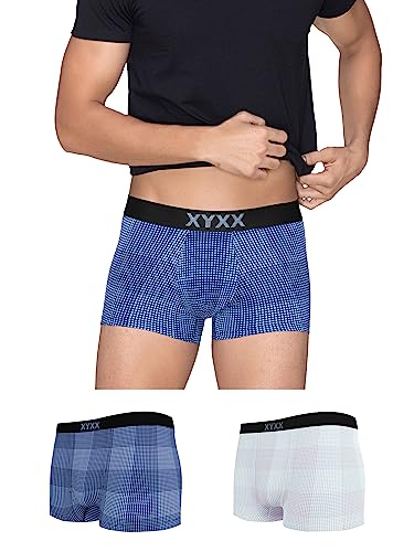 Image of XYXX Men's Modal Checkered Trunks, Regular Fit | Underwear Combo Pack of 3